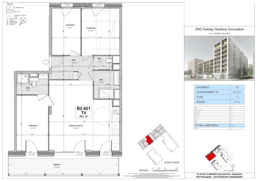 Vente appartement 4 pièces 79.1 m² à Ferney-Voltaire (01210), 549 000 €