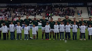 The Junior Springboks sing the national anthem ahead of Tuesday's semi-final against England.