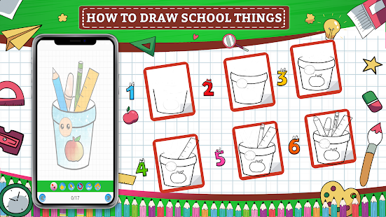 How to Draw School Items Step by Step(圖7)-速報App