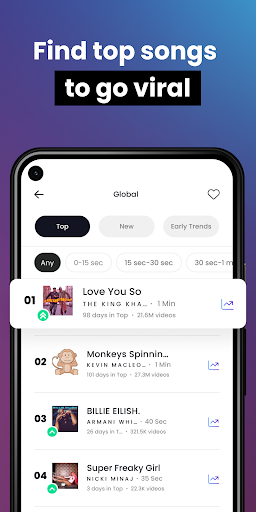 Screenshot vidIQ Viral - Trending songs