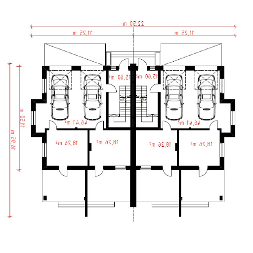 Quattro z garażami - Rzut parteru