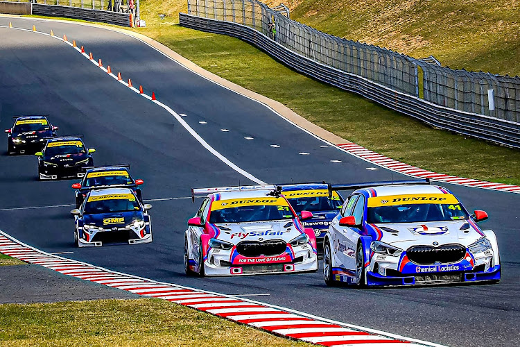 Robert Wolk leads Michael Stephen in the relaunched SA Touring Car class.