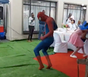 Videos of 'Spider-Man' dancing to amapiano at what appears to be a function have gone viral. 
