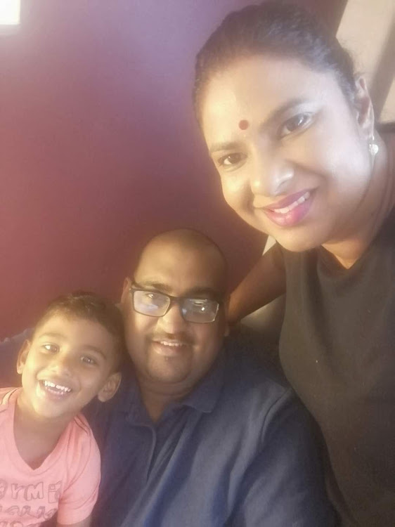 Nivashni Nair and her husband, Rohan Sukdhev, and their son, Riav.