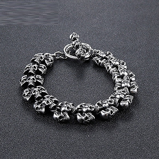 Title 7, Mens Vintage Ornament Gothic Punk Bracelet Uni...