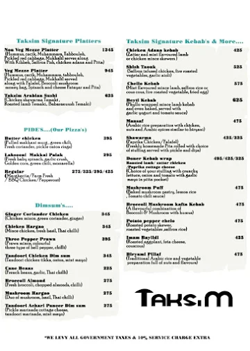 Taksim menu 