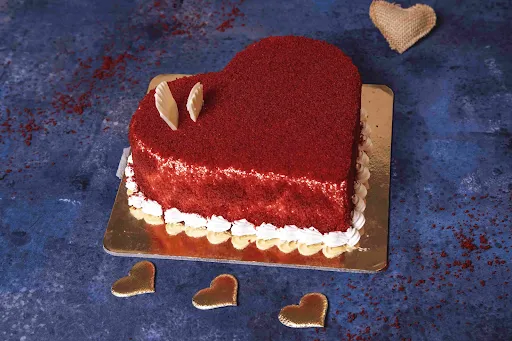 Red Velvet Heart Shaped Cake