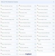The Shawarma Company menu 1