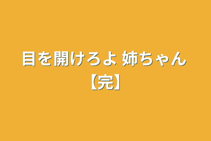 「目を開けろよ 姉ちゃん 【完】」のメインビジュアル