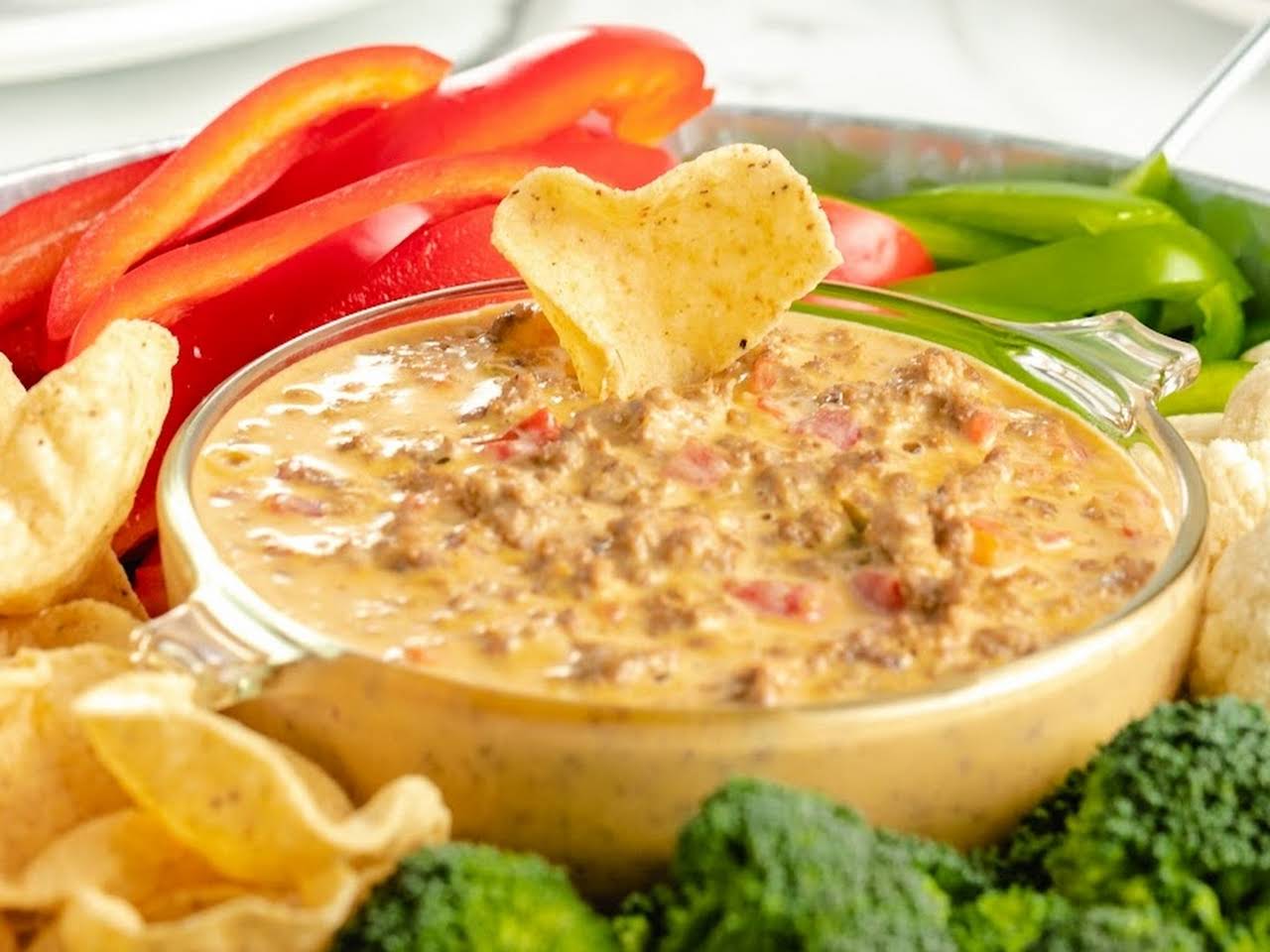 Slow Cooker Rotel Dip with Beef - The Magical Slow Cooker