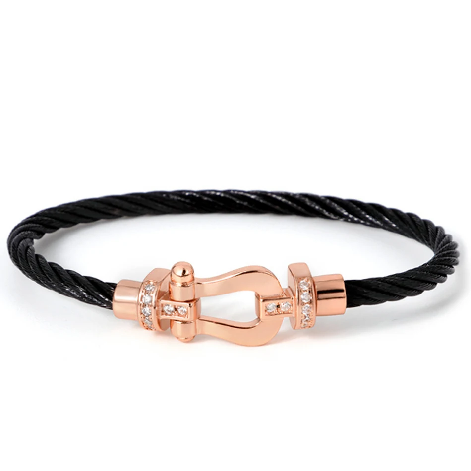 Europees-Amerikaanse mode draadkabel armband met magnetische sluiting. Stijlvol sieraad, veilige sluiting. Voor dames en heren.