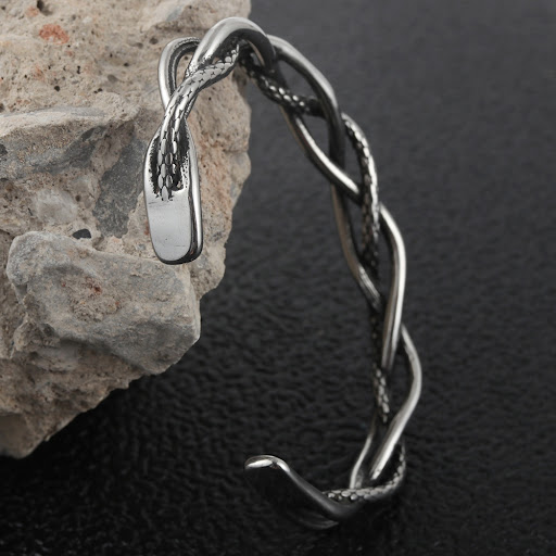 Title 3, Retro Stainless Steel Hollow Snake Bracelet, a ...