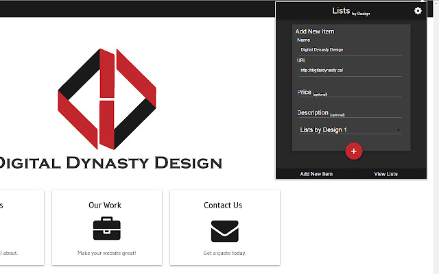Lists by Design chrome extension