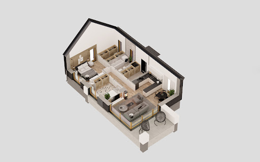 A10 Borki - Rzut parteru 3D