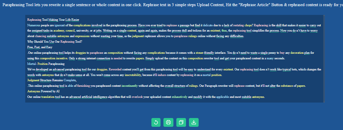 Paraphrasing tool