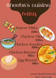 Sheeba's Cuisine menu 1