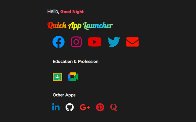 quick app launcher chrome extension