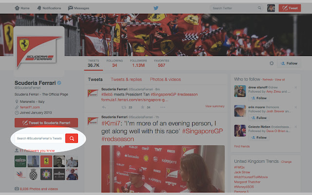 Search User Tweets chrome extension