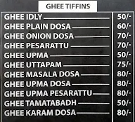 Purna  Tiffins menu 1