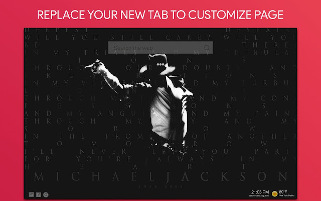 Michael Jackson Wallpaper HD Custom New Tab