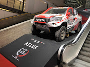 The Toyota Gazoo Racing SA Hilux that won the Dakar on display.