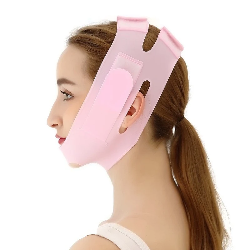 Face Lift Correction Masque Bandage Minceur Visage en Silicone Resserre la Peau et Atténue les Rides Redessine l'Ovale