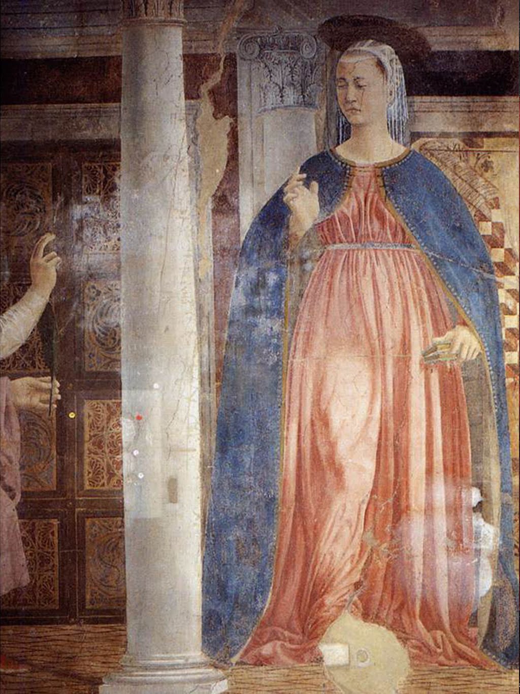 Piero della Francesca, Annunciazione (prima del restauro), Capella Bacci, Basilica di San Francesco, Arezzo