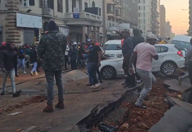 An explosion has caused havoc on Bree Street in downtown Johannesburg.