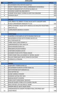 Amalgam -  fusion food menu 1