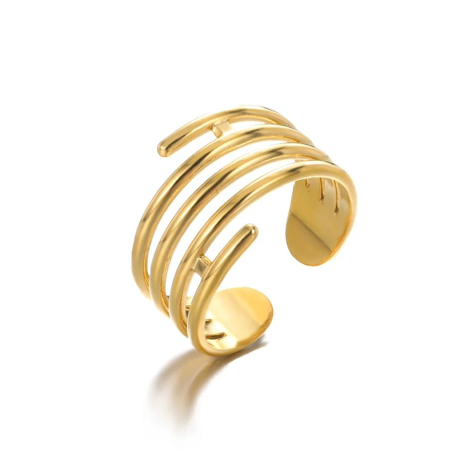 Geometrisch patroon open-end verstelbare ring. Een unieke ring voor dames, perfect voor elke gelegenheid, comfortabel om te dragen en stijlvol.