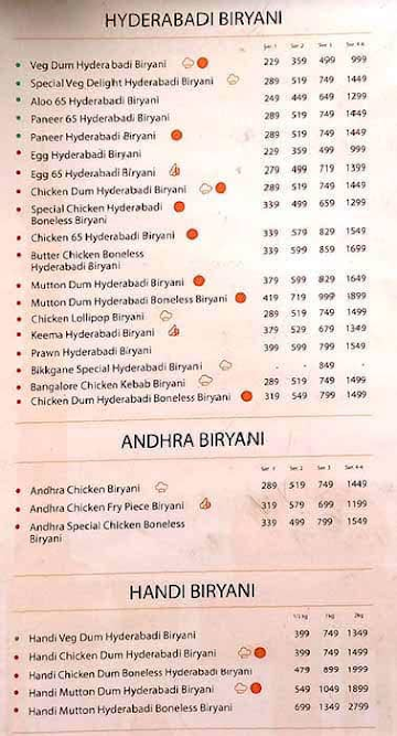 Bikkgane Biryani menu 