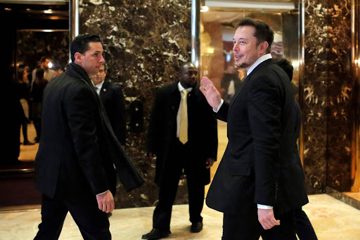 CEO at Tesla Elon Musk enters Trump Tower ahead of a meeting of technology leaders with President-elect Donald Trump in Manhattan, New York City. REUTERS/Andrew Kelly