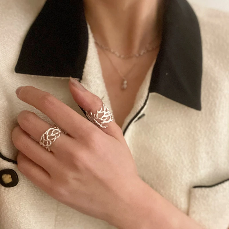 Title 5, Bague en argent sterling 925, corps creux litté...