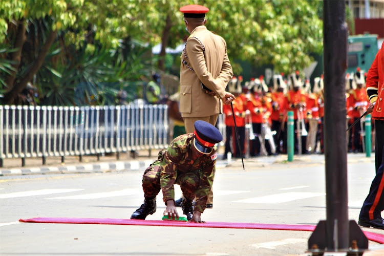 Preparations outside parliament as they await the president on the state of the nation address/EZEKIEL AMING'A