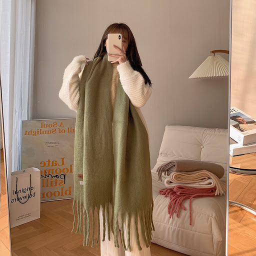 Title 12, Womens Versatile Fashion Solid Color Warm Scarf