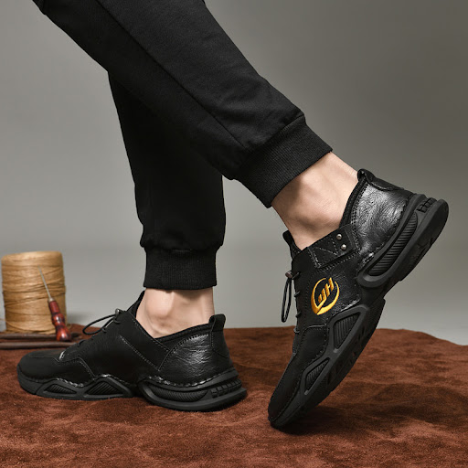 Title 6, Breathable Fashion Casual Leather Shoes Comfort...
