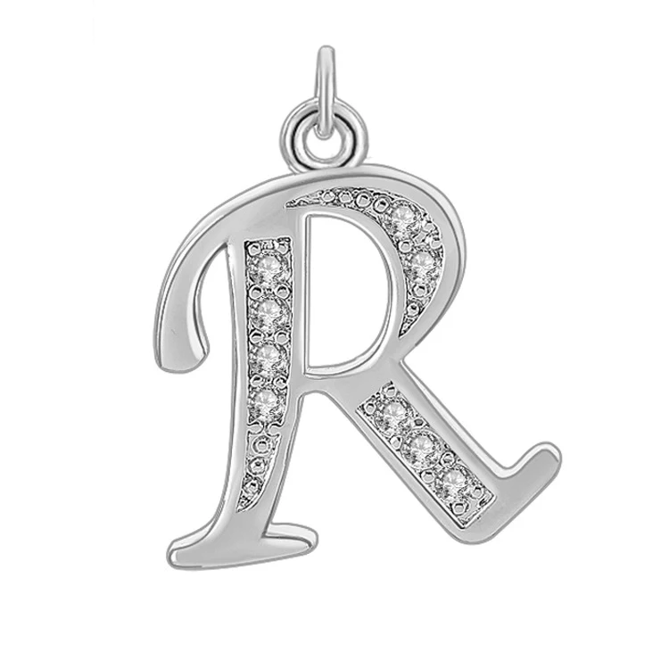 Colar e pulseira com pingente de 26 letras do alfabeto inglês incrustadas com diamantes criativos, perfeito para presentear com elegância.