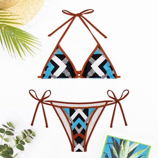 Title 2, Skinny Print Split Swimsuit Bikini, designed to...