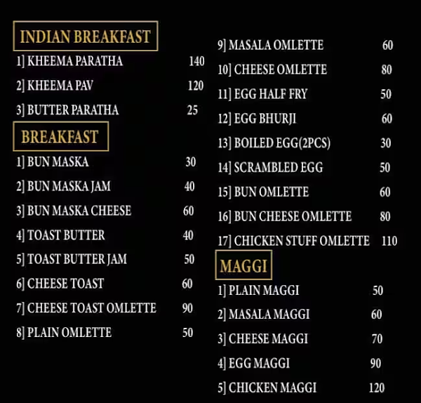 Masters Snooker Club & Cafe menu 