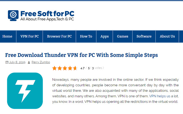 Download Thunder VPN for PC [Window 10,7,8]