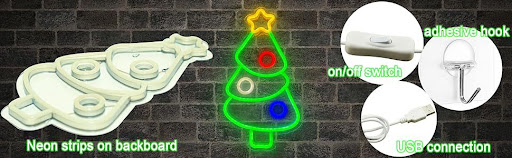 Title 6, Kerstdecoratie Neon LED-bord Verlicht je huis m...