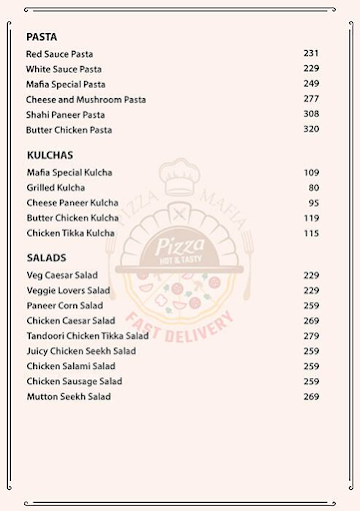 Pizza Mafia menu 