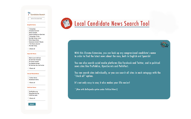 Local Florida Candidate News Extension