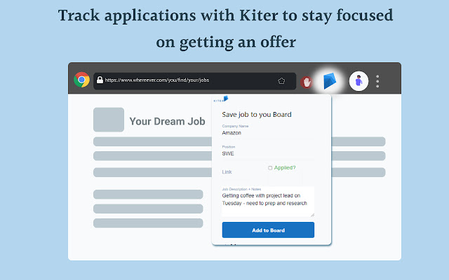 Kiter Job Application Tracker chrome extension