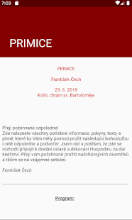 Primice - rozšířený průvodce - náhled
