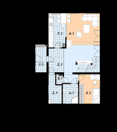 L-93 szkielet drewniany - Rzut parteru