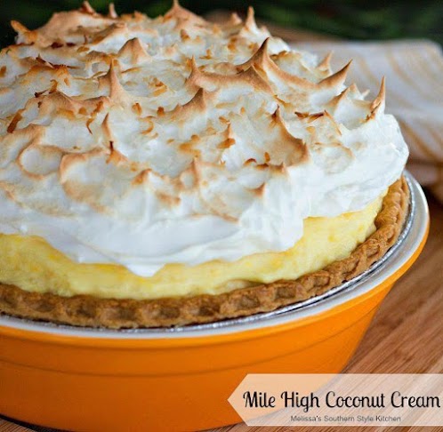 Click Here for Recipe: Mile High Coconut Cream Pie