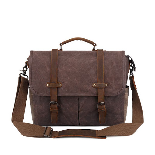 Title 5, Fashion Personality Mens Oil Wax Canvas Bag. D...