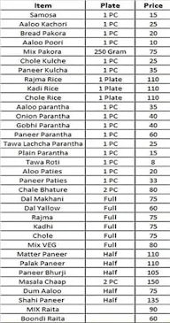 Annapurna Sweets menu 3