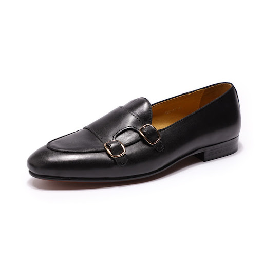 Title 11, Double Buckle Mens Shoes Top Layer Cowhide Lea...